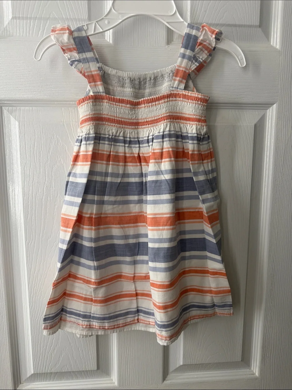 Gymboree Girls' White & Coral Sun Dresses with Blue Print